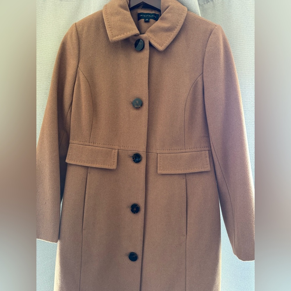Women”s Brown wool trench coat - Picture 2 of 5